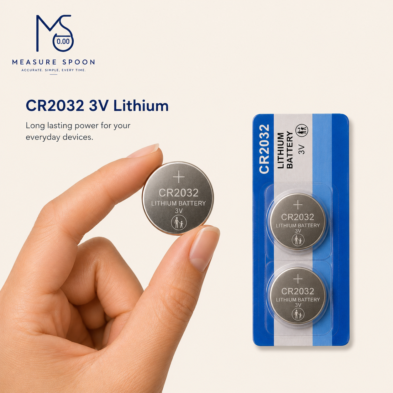2PCS CR2032 3V Lithium Coin Batteries